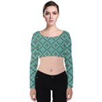 Tiles Velvet Long Sleeve Crop Top