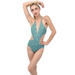 Tiles Plunging Cut Out Swimsuit
