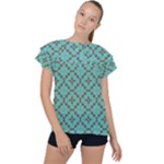 Tiles Ruffle Collar Chiffon Blouse