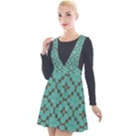 Tiles Plunge Pinafore Velour Dress