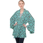Tiles Long Sleeve Velvet Kimono 