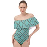 Tiles Off Shoulder Velour Bodysuit 