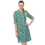 Tiles Long Sleeve Mini Shirt Dress
