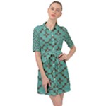 Tiles Belted Shirt Dress