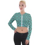 Tiles Long Sleeve Cropped Velvet Jacket