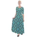 Tiles Half Sleeves Maxi Dress