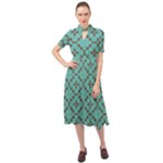Tiles Keyhole Neckline Chiffon Dress