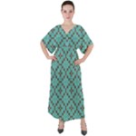 Tiles V-Neck Boho Style Maxi Dress