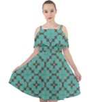 Tiles Cut Out Shoulders Chiffon Dress