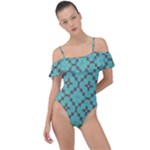Tiles Frill Detail One Piece Swimsuit