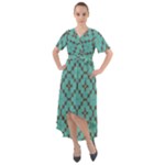 Tiles Front Wrap High Low Dress