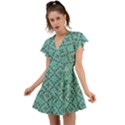 Tiles Flutter Sleeve Wrap Dress View1