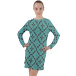 Tiles Long Sleeve Hoodie Dress