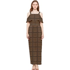Milk Chocolate Draped Sleeveless Chiffon Jumpsuit