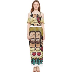 Buddy Christ Draped Sleeveless Chiffon Jumpsuit