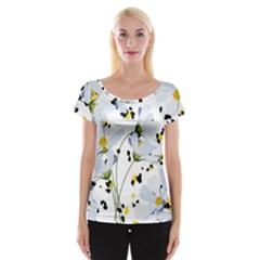 Tree Poppies  Cap Sleeve Top