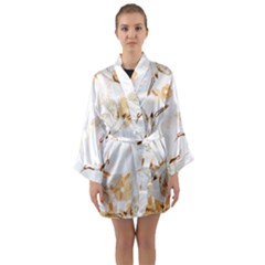 Birds And Flowers  Long Sleeve Satin Kimono by Sobalvarro