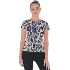 Leopard Skin  Short Sleeve Sports Top  by Sobalvarro