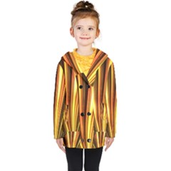 Energy Flash Futuristic Glitter Kids  Double Breasted Button Coat
