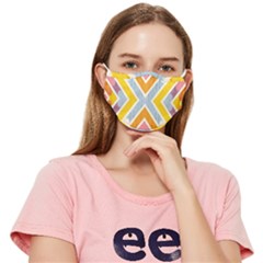 Line Pattern Cross Print Repeat Fitted Cloth Face Mask (adult)