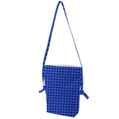 Basket Weave Basket Pattern Blue Folding Shoulder Bag