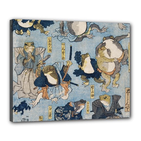 Famous Heroes Of The Kabuki Stage Played By Frogs  Canvas 20  X 16  (stretched) by Sobalvarro