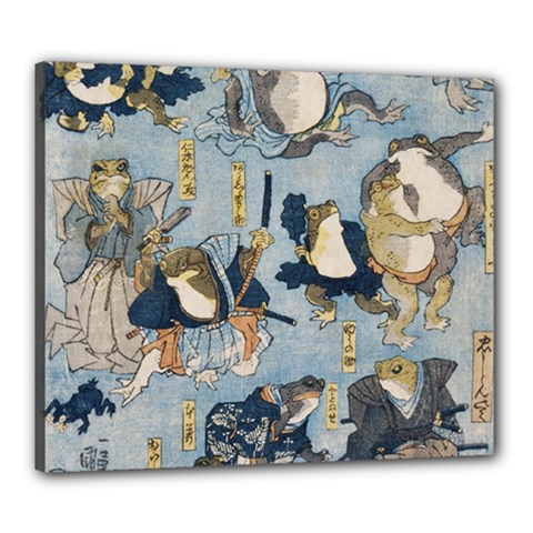 Famous Heroes Of The Kabuki Stage Played By Frogs  Canvas 24  X 20  (stretched) by Sobalvarro