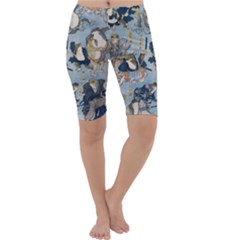 Famous Heroes Of The Kabuki Stage Played By Frogs  Cropped Leggings  by Sobalvarro
