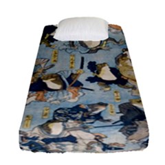 Famous Heroes Of The Kabuki Stage Played By Frogs  Fitted Sheet (single Size) by Sobalvarro