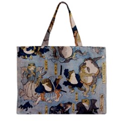 Famous Heroes Of The Kabuki Stage Played By Frogs  Zipper Mini Tote Bag by Sobalvarro