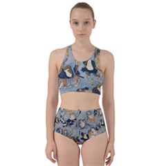 Famous Heroes Of The Kabuki Stage Played By Frogs  Racer Back Bikini Set
