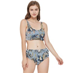 Famous Heroes Of The Kabuki Stage Played By Frogs  Frilly Bikini Set