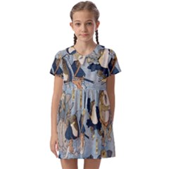 Famous Heroes Of The Kabuki Stage Played By Frogs  Kids  Asymmetric Collar Dress by Sobalvarro