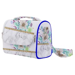Minimal Gold Floral Marble Satchel Shoulder Bag