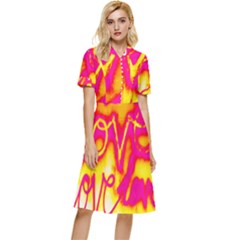 Pop Art Love Graffiti Button Top Knee Length Dress by essentialimage365