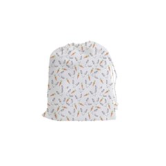 Cute Bunnies And Carrots Pattern, Light Colored Theme Drawstring Pouch (small)