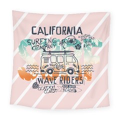 California Surfer Van Square Tapestry (large) by walala