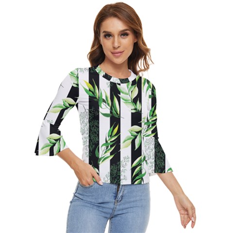 Minimal Stripes Pattern Bell Sleeve Top by designsbymallika