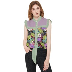 Cheshire Cat Leaf Frill Detail Shirt by flowerland