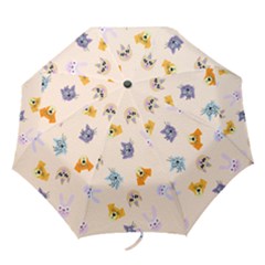 Funny Animal Faces With Glasses Cat Dog Hare Folding Umbrellas
