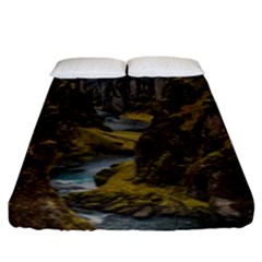 Landscape-cannon-river-mountain Fitted Sheet (king Size) by Sudhe