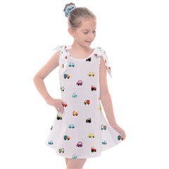 Cute Bright Little Cars Kids  Tie Up Tunic Dress by SychEva