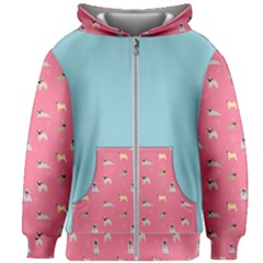 Funny Pugs  Cute Pets Kids  Zipper Hoodie Without Drawstring by SychEva