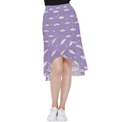 Pug Dog On A Cloud Frill Hi Low Chiffon Skirt