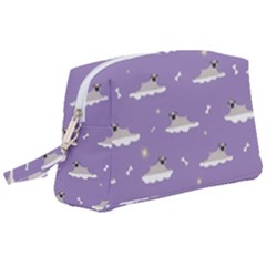 Cheerful Pugs Lie In The Clouds Wristlet Pouch Bag (large)