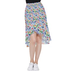 Beautiful Bright Butterflies Are Flying Frill Hi Low Chiffon Skirt