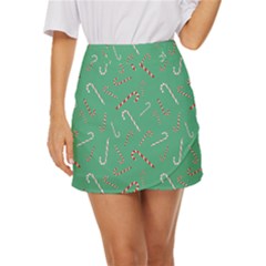 Sweet Christmas Candy Mini Front Wrap Skirt