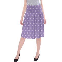 Pink Clouds On Purple Background Midi Beach Skirt