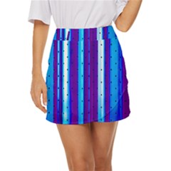 Warped Stripy Dots Mini Front Wrap Skirt