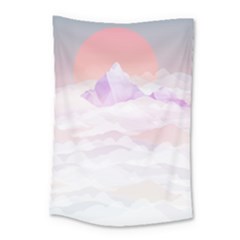 Mountain Sunset Above Clouds Small Tapestry by Givinglala